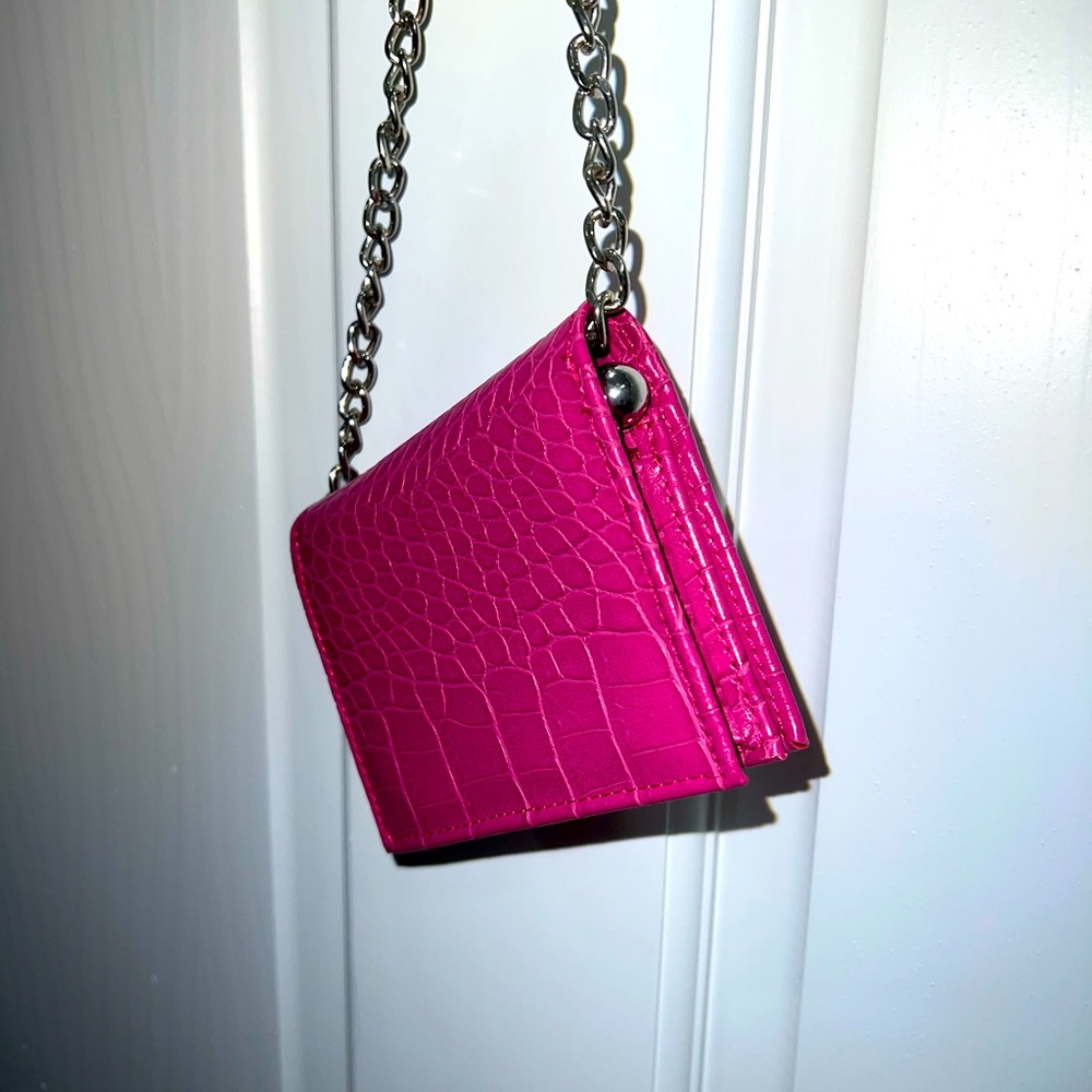 Pink crocodile mini bag from Zara